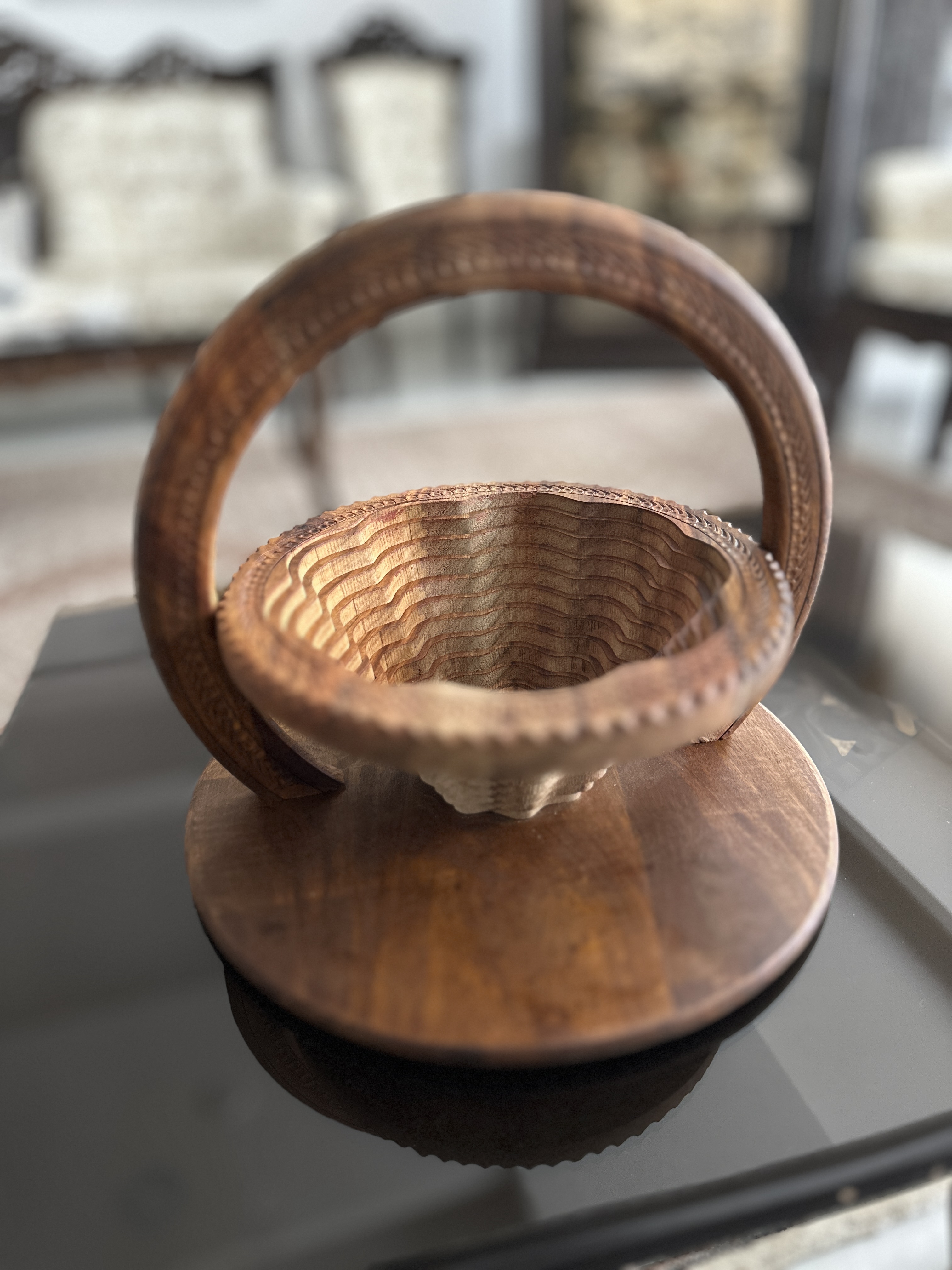 میوه خوری دسته دار تا شو جنس چوب گردو