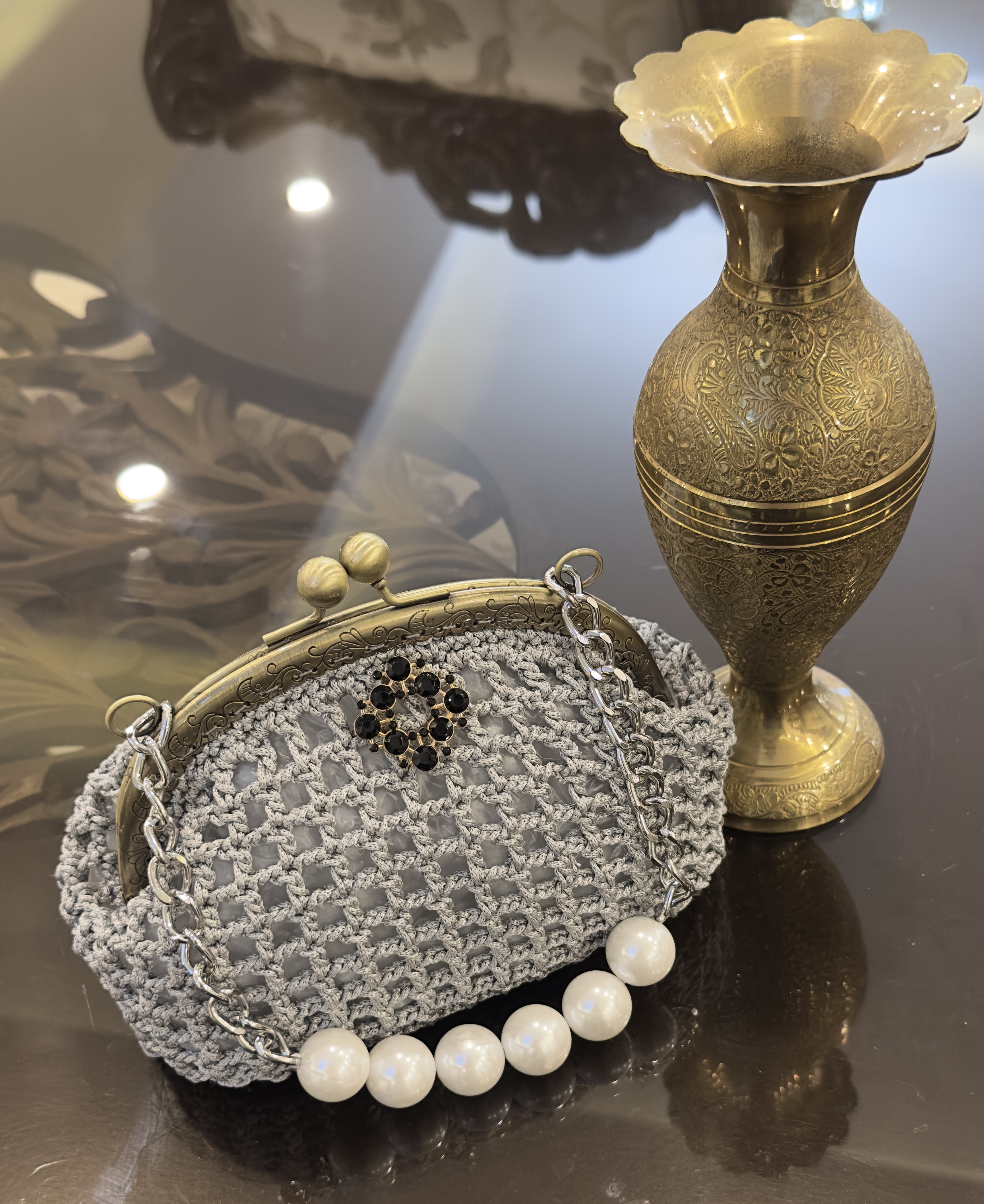 کیف مجلسی کلاچ با جنس مکرومه ابریشمی